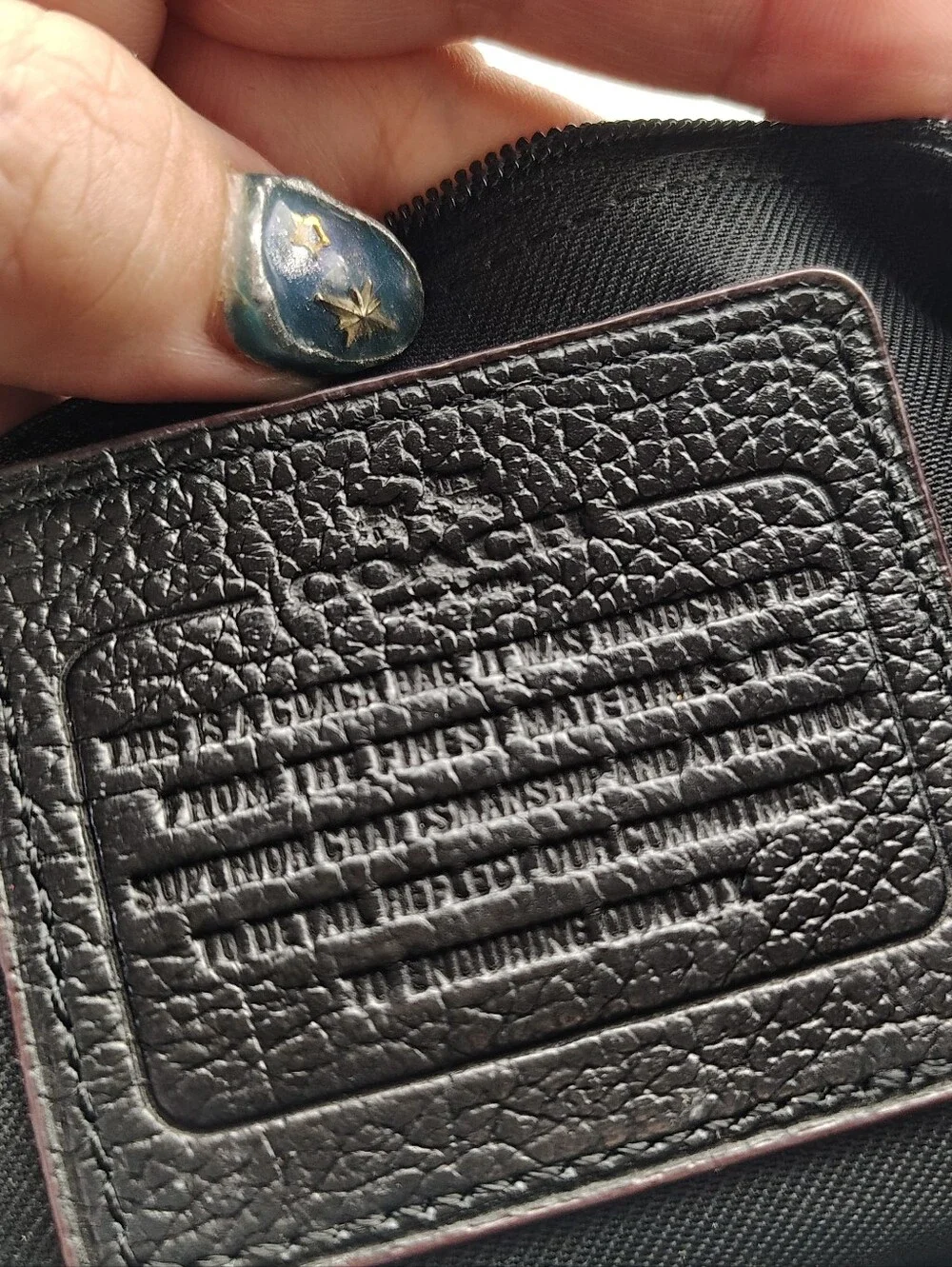 Rare Coach Black Leather & Blue Patchwork Mini Backpack